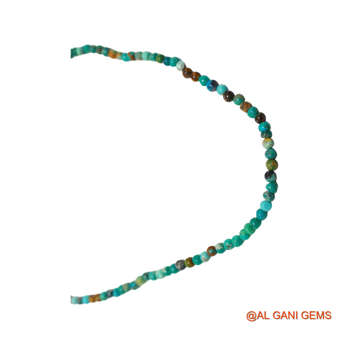 Smooth Turquoise Beaded Rondelle Dainty December Mother Antique Necklace BT-217