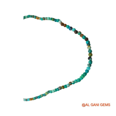 Smooth Turquoise Beaded Rondelle Dainty December Mother Antique Necklace BT-217