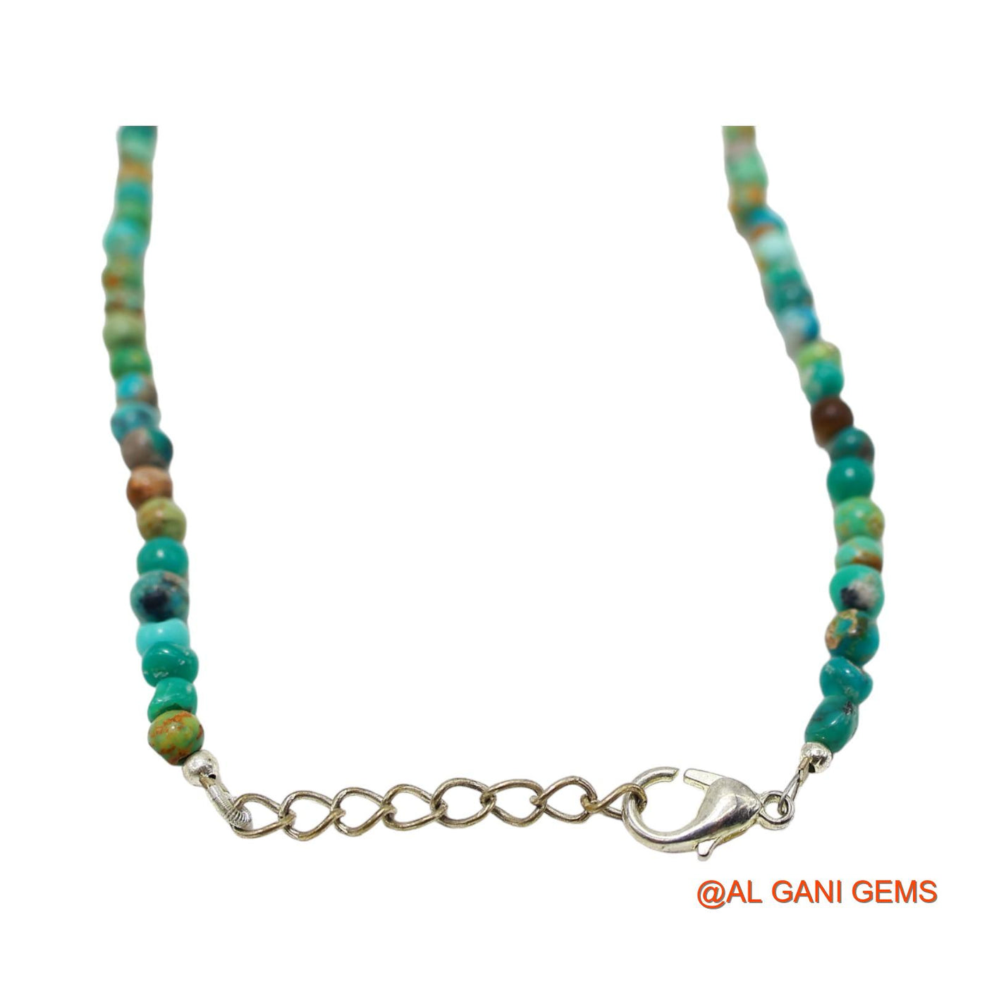 Smooth Turquoise Beaded Rondelle Dainty December Mother Antique Necklace BT-217