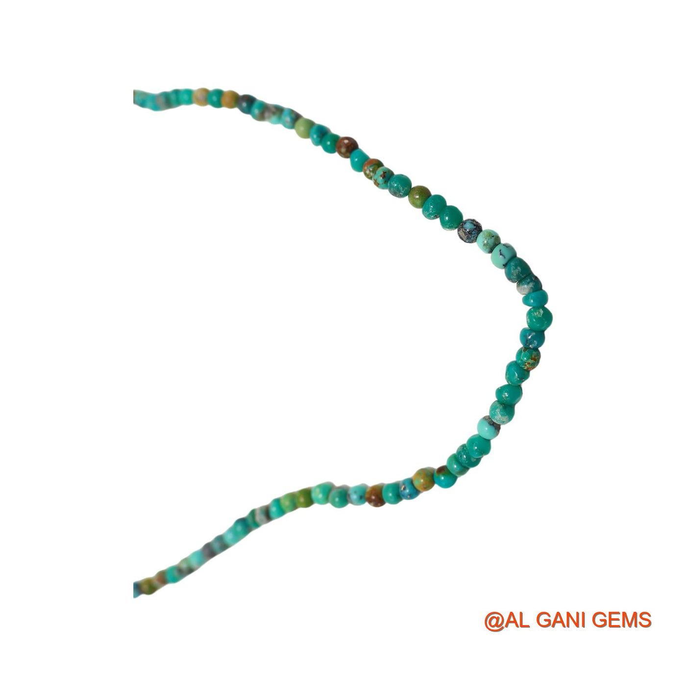 Rondelle Smooth December Turquoise Beaded Dainty Engagement Necklace BT-218