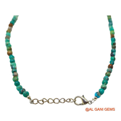 Rondelle Smooth December Turquoise Beaded Dainty Engagement Necklace BT-218