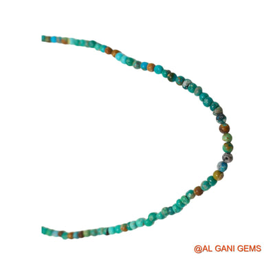 Rondelle Smooth December Sky Blue Turquoise Bead Art Deco Boho Necklace BT-219