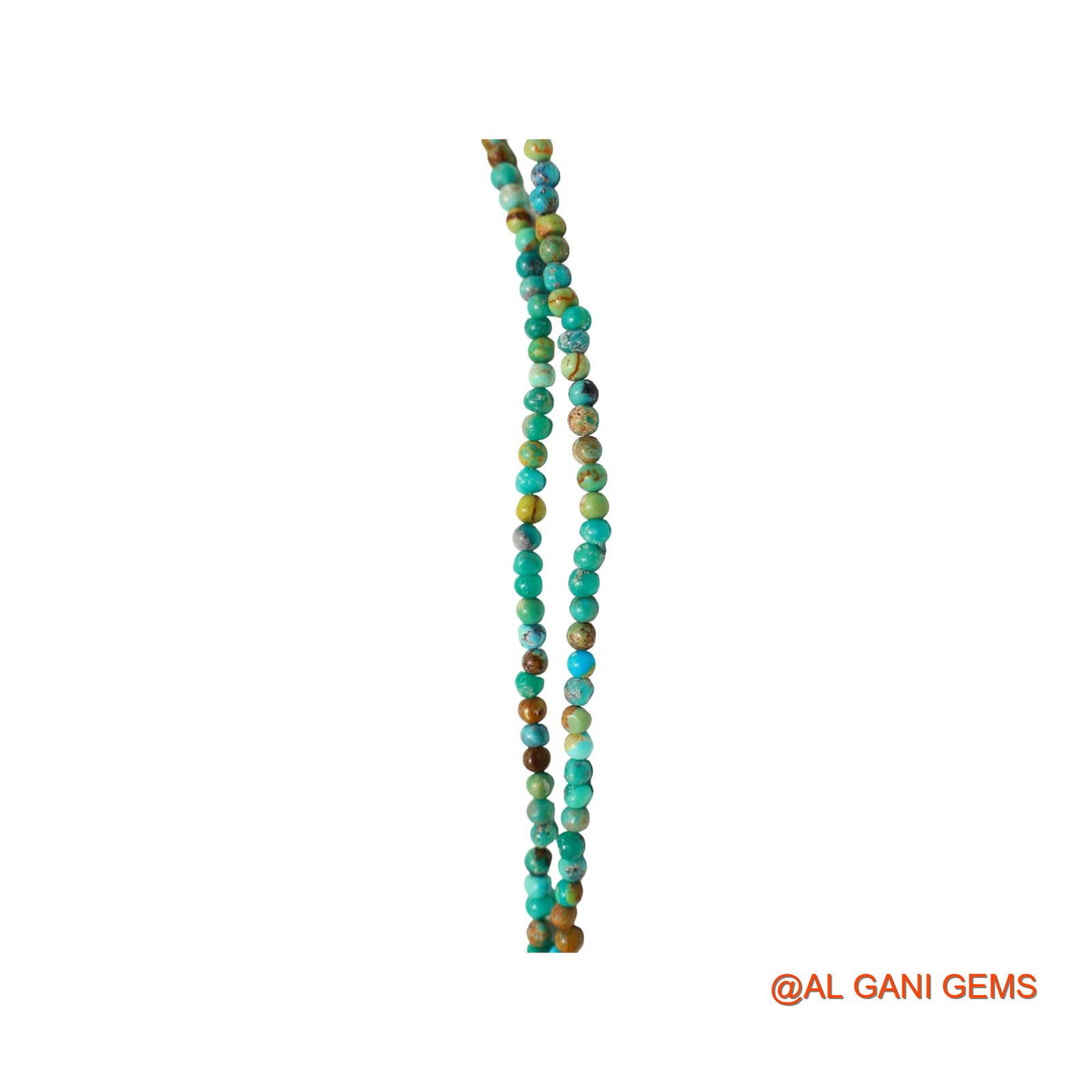 Rondelle Smooth December Sky Blue Turquoise Bead Art Deco Boho Necklace BT-219
