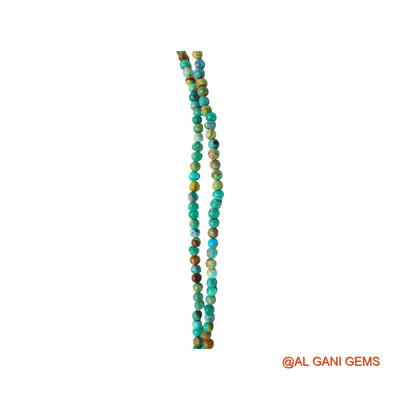 Rondelle Smooth December Sky Blue Turquoise Bead Art Deco Boho Necklace BT-219