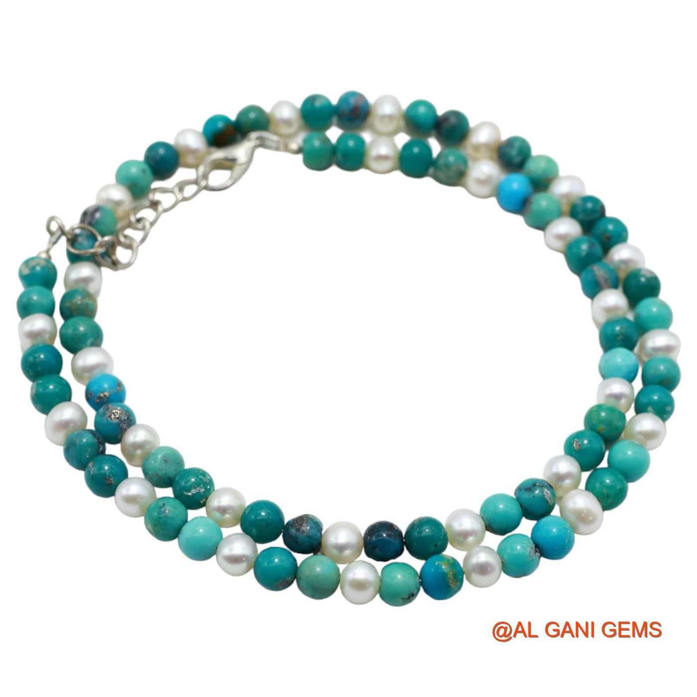Rondelle Smooth 5X4 MM Turquoise Beaded Dainty December Wedding Necklace BT-21