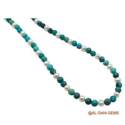 Rondelle Smooth 5X4 MM Turquoise Beaded Dainty December Wedding Necklace BT-21