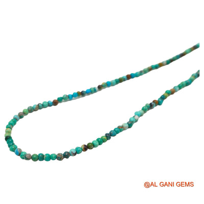 Smooth December Turquoise Beaded Rondelle Dainty Boho Daughter Necklace BT-220