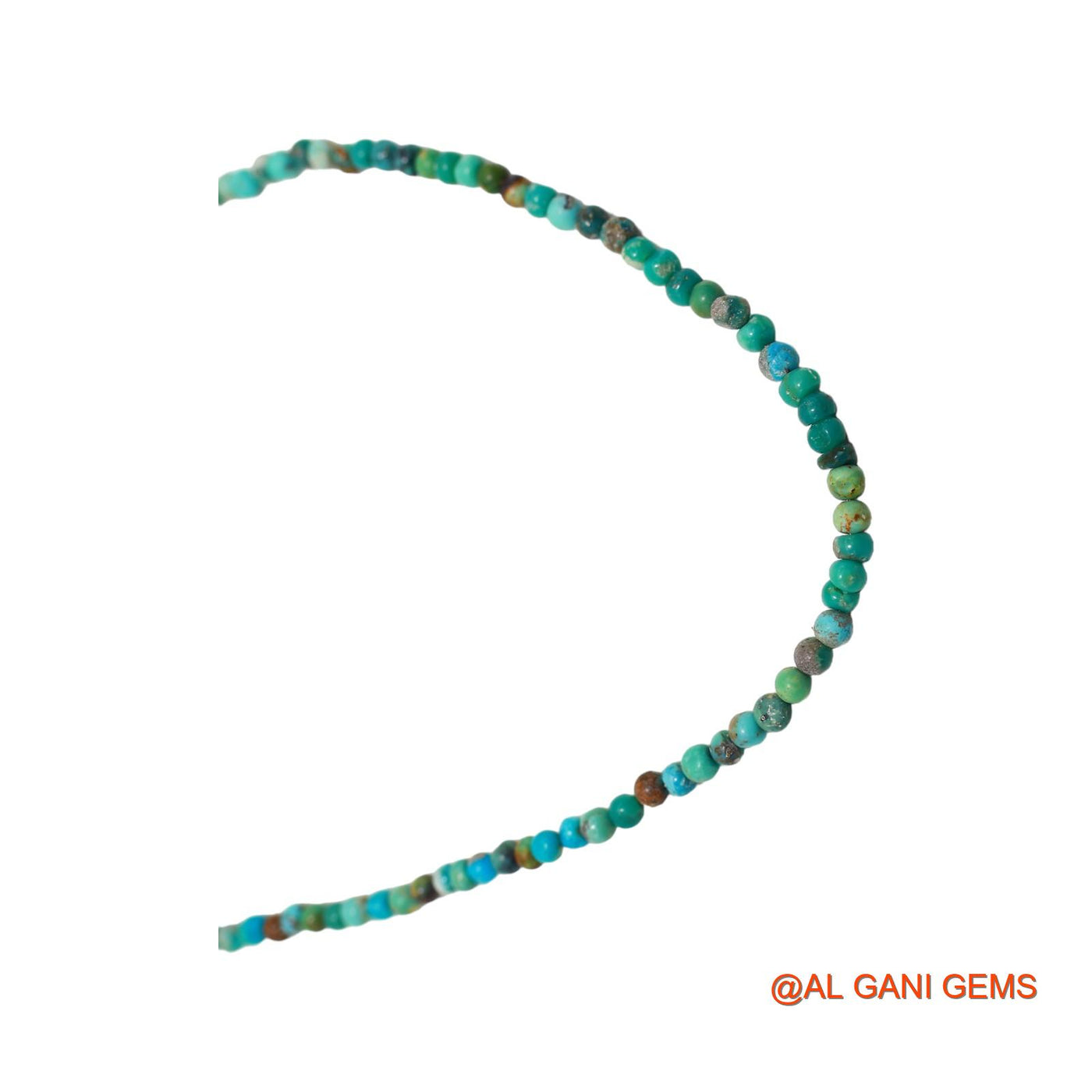 Smooth December Turquoise Beaded Rondelle Dainty Boho Daughter Necklace BT-220