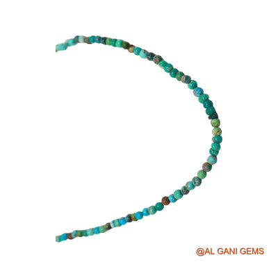 Smooth December Turquoise Beaded Rondelle Dainty Boho Daughter Necklace BT-220