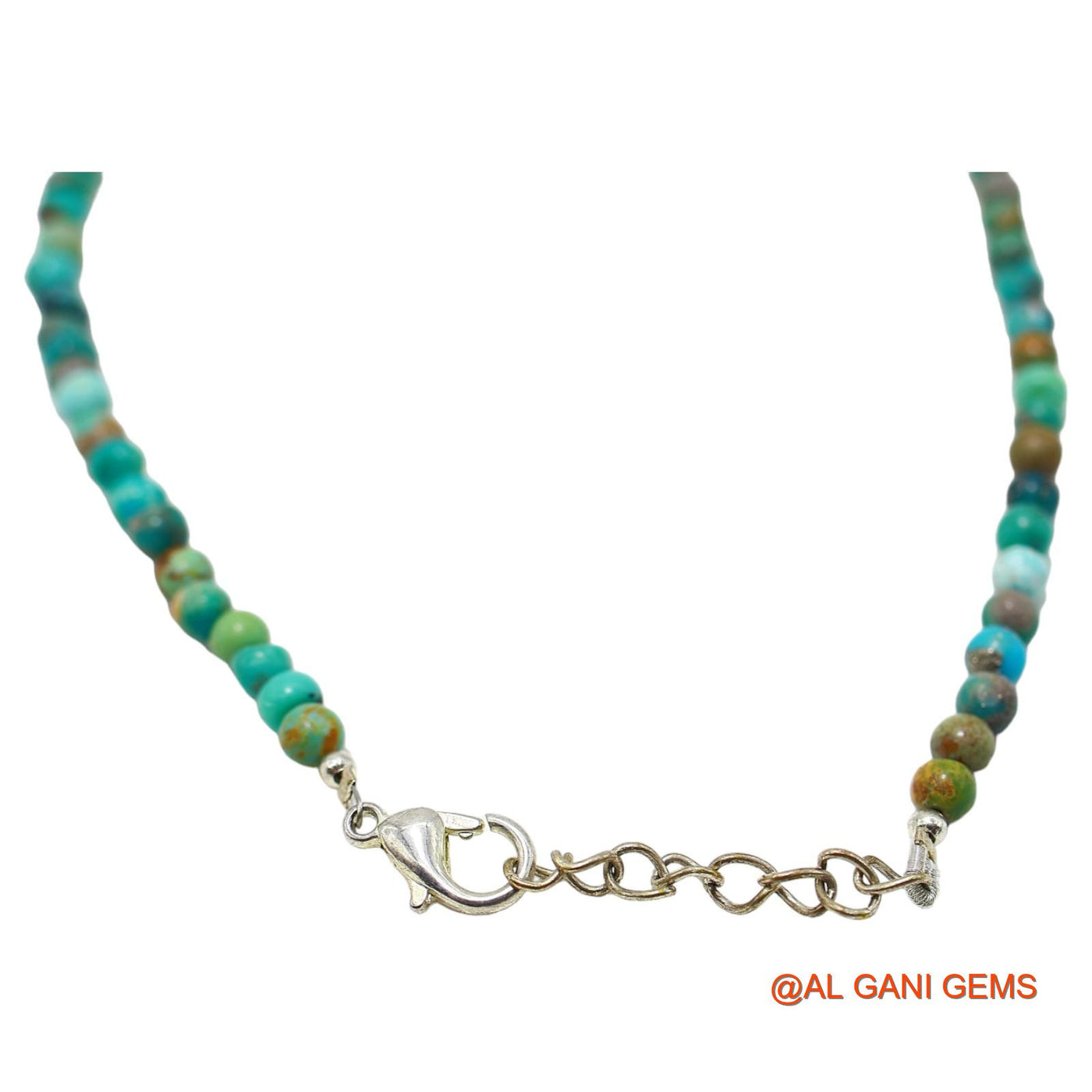Smooth December Turquoise Beaded Rondelle Dainty Boho Daughter Necklace BT-220