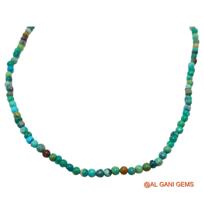 Rondelle Smooth Turquoise Beaded Art Deco December Handcrafted Necklace BT-221