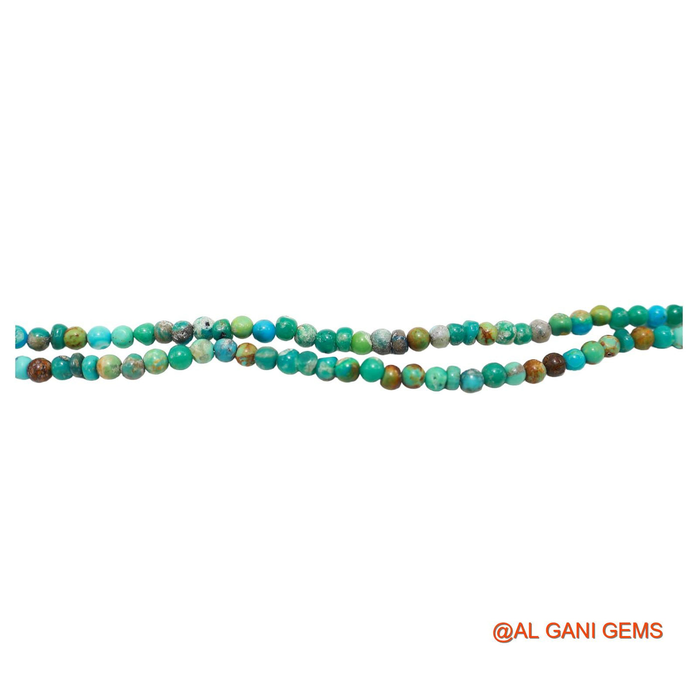 Rondelle Smooth Turquoise Beaded Art Deco December Handcrafted Necklace BT-221