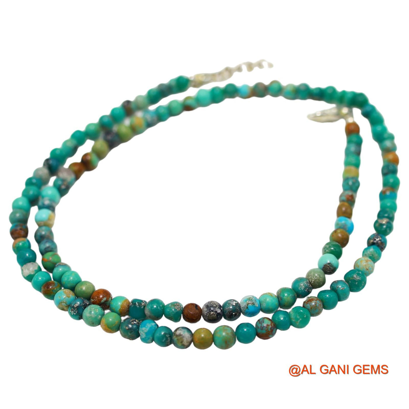 Rondelle Smooth 2 TO 3 MM Turquoise Beaded Art Deco December Necklace BT-222