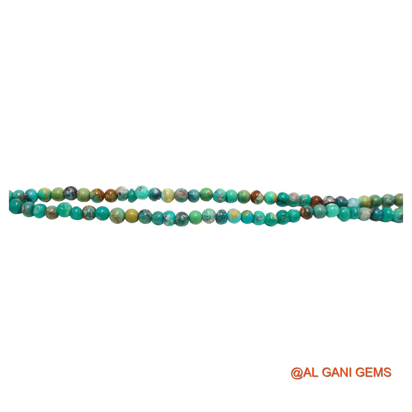 Rondelle Smooth 2 TO 3 MM Turquoise Beaded Art Deco December Necklace BT-222