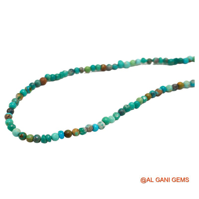 Smooth December 2 TO 3 MM Turquoise Beaded Rondelle Art Deco Necklace BT-223