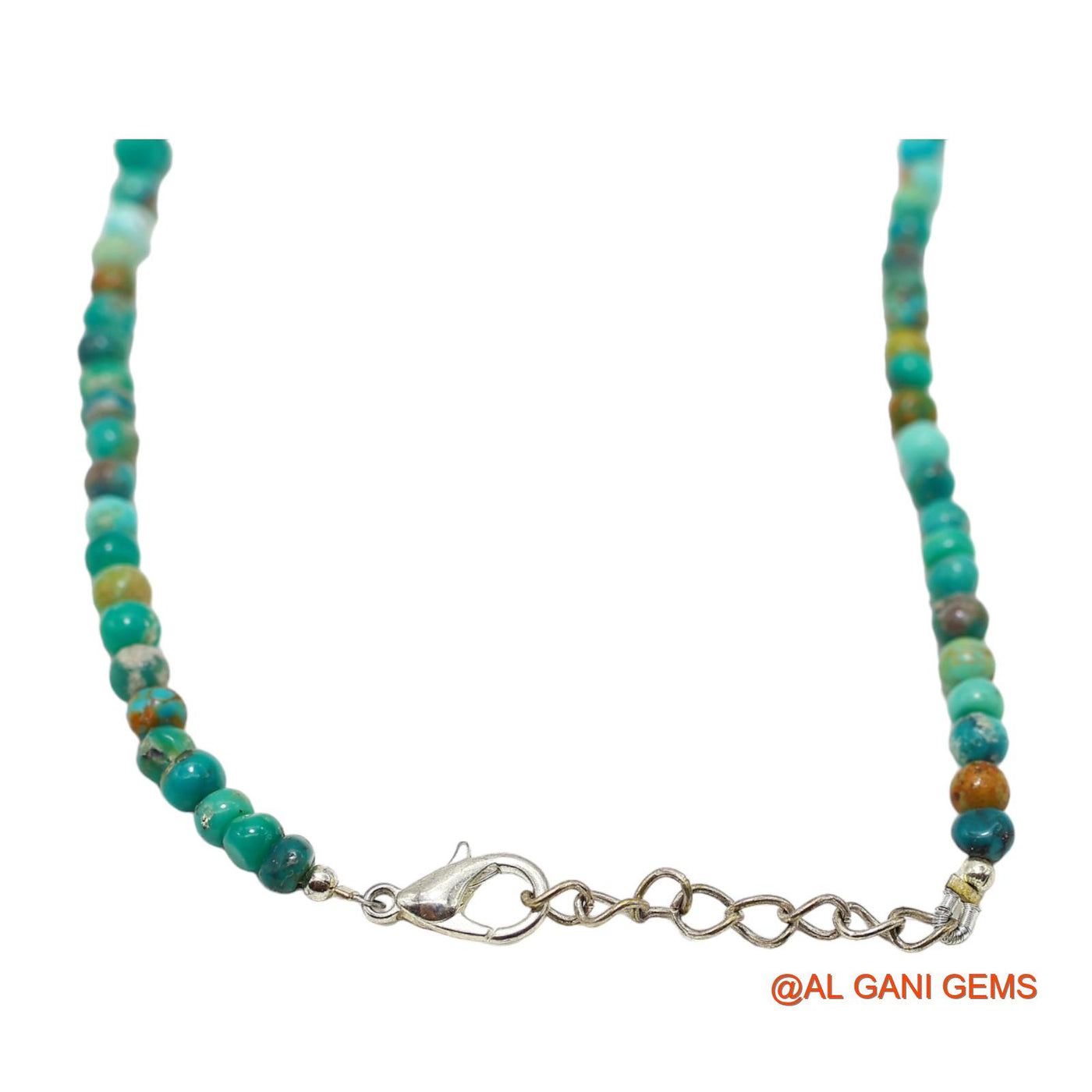 Smooth December 2 TO 3 MM Turquoise Beaded Rondelle Art Deco Necklace BT-223