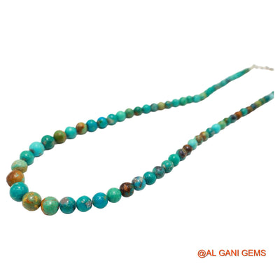 Smooth December Turquoise Bead Rondelle Art Deco Birthday Boho Necklace BT-224
