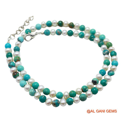 Smooth Sky Blue Turquoise Beads Rondelle Protection December Bracelet BT-23