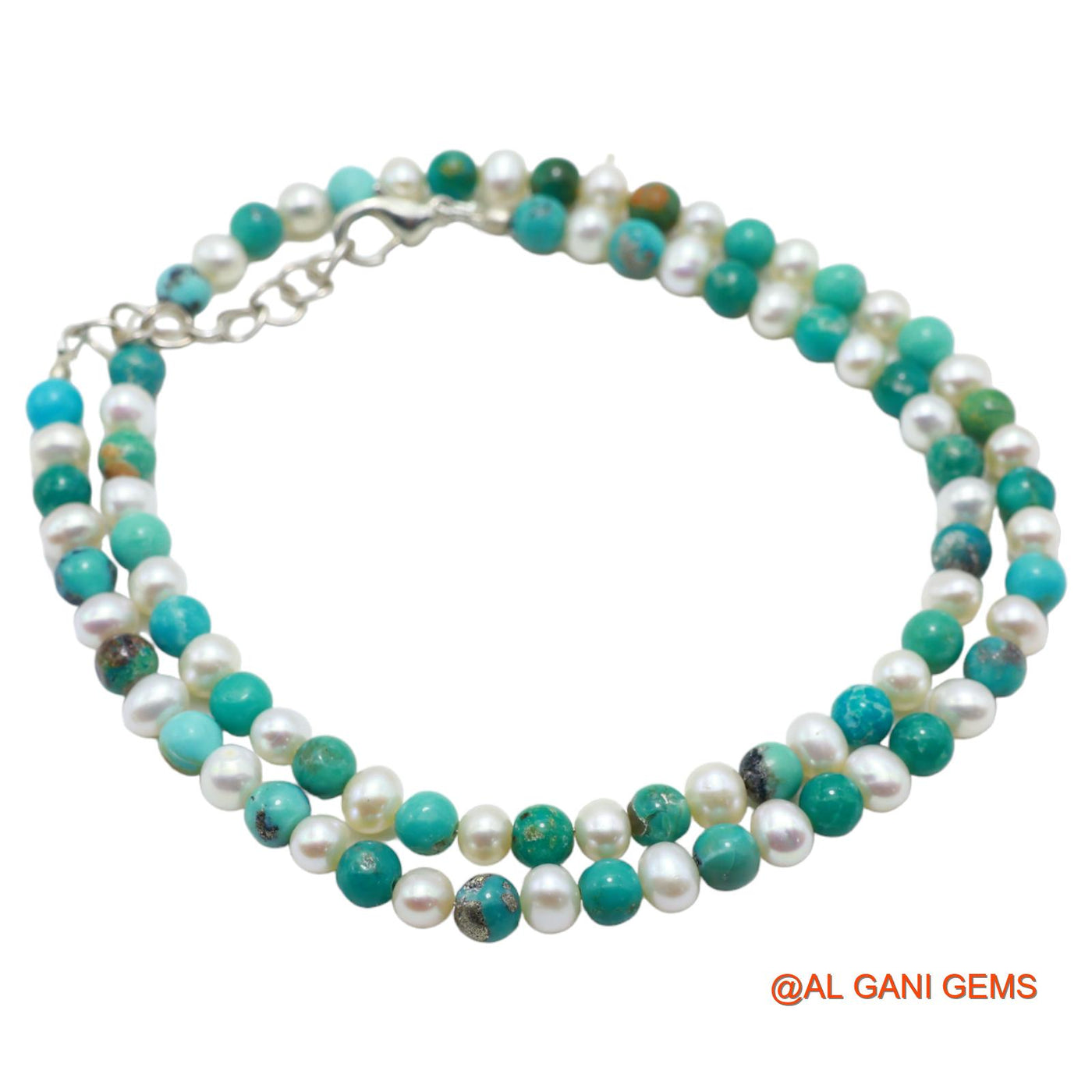 Smooth Sky Blue Turquoise Beads Rondelle Protection December Bracelet BT-23