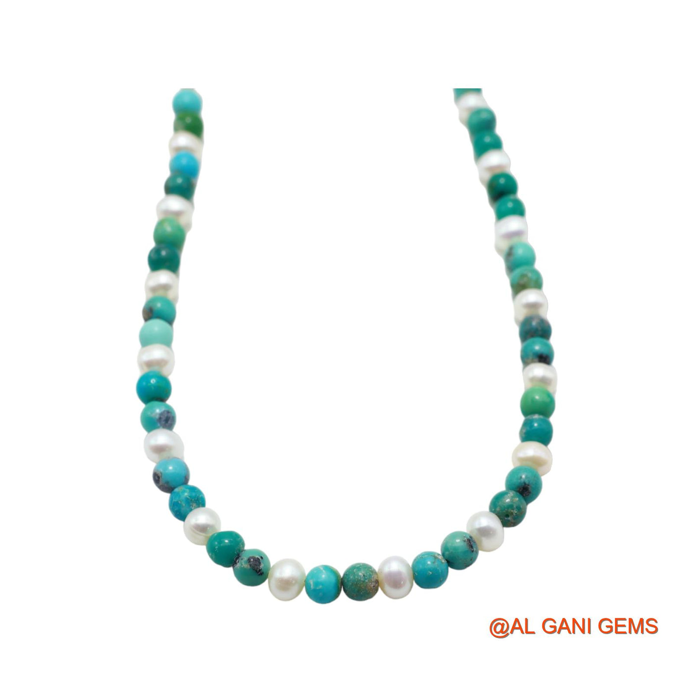 Smooth Turquoise Bead Rondelle Boho December Artisan Dainty Necklace BT-24