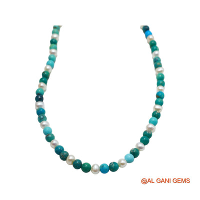 Smooth December Turquoise Beads Rondelle Boho Handcrafted Necklace BT-26