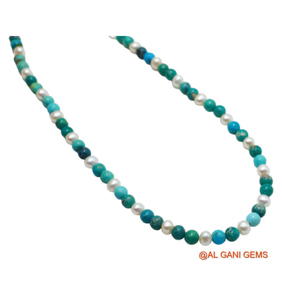 Smooth December Turquoise Beads Rondelle Boho Handcrafted Necklace BT-26
