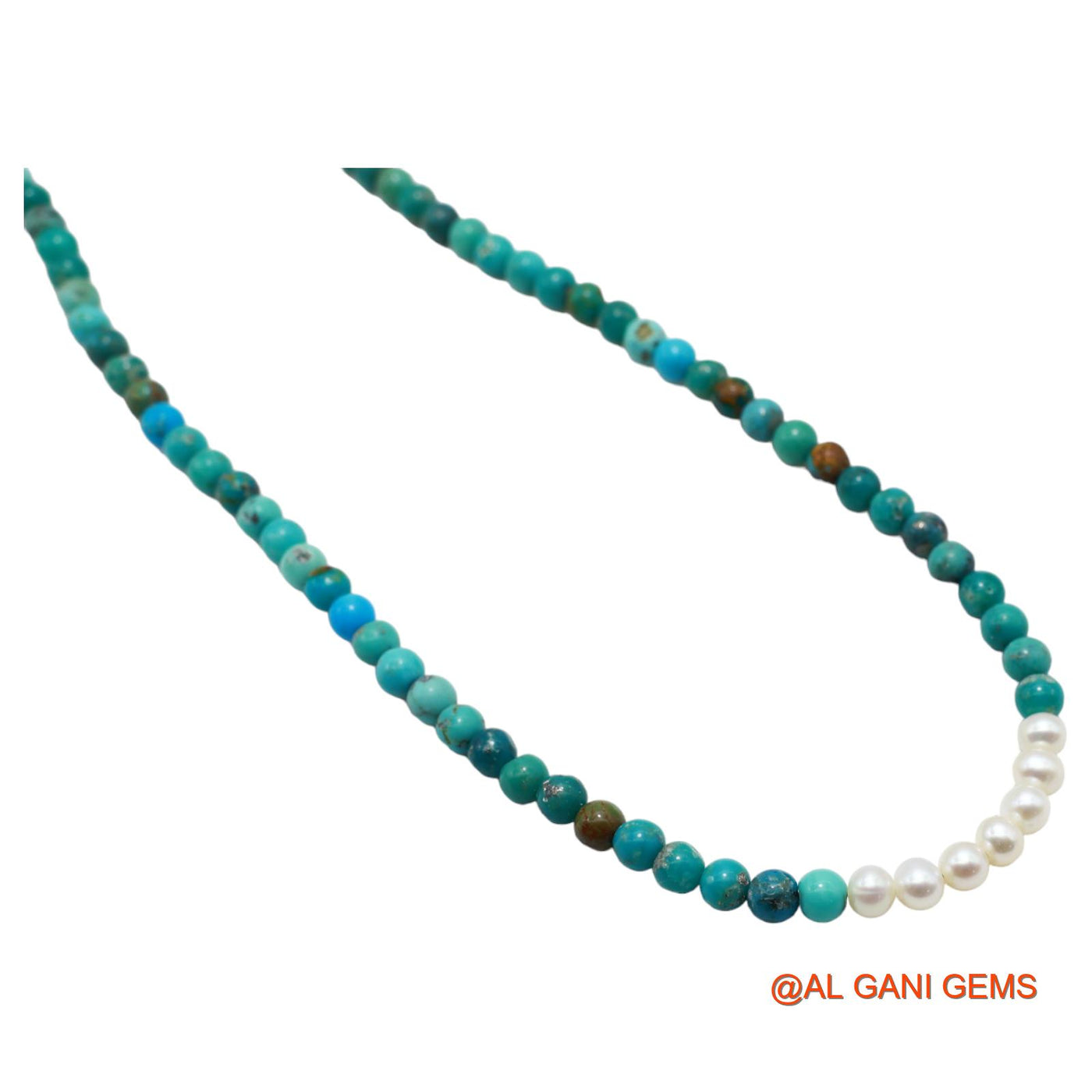 Rondelle Smooth 5X4 MM Turquoise Beaded Boho December Handmade Necklace BT-27