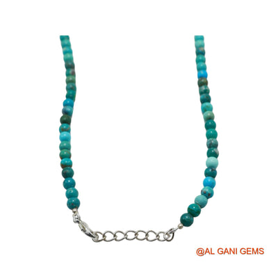 Rondelle Smooth 5X4 MM Turquoise Beaded Boho December Handmade Necklace BT-27