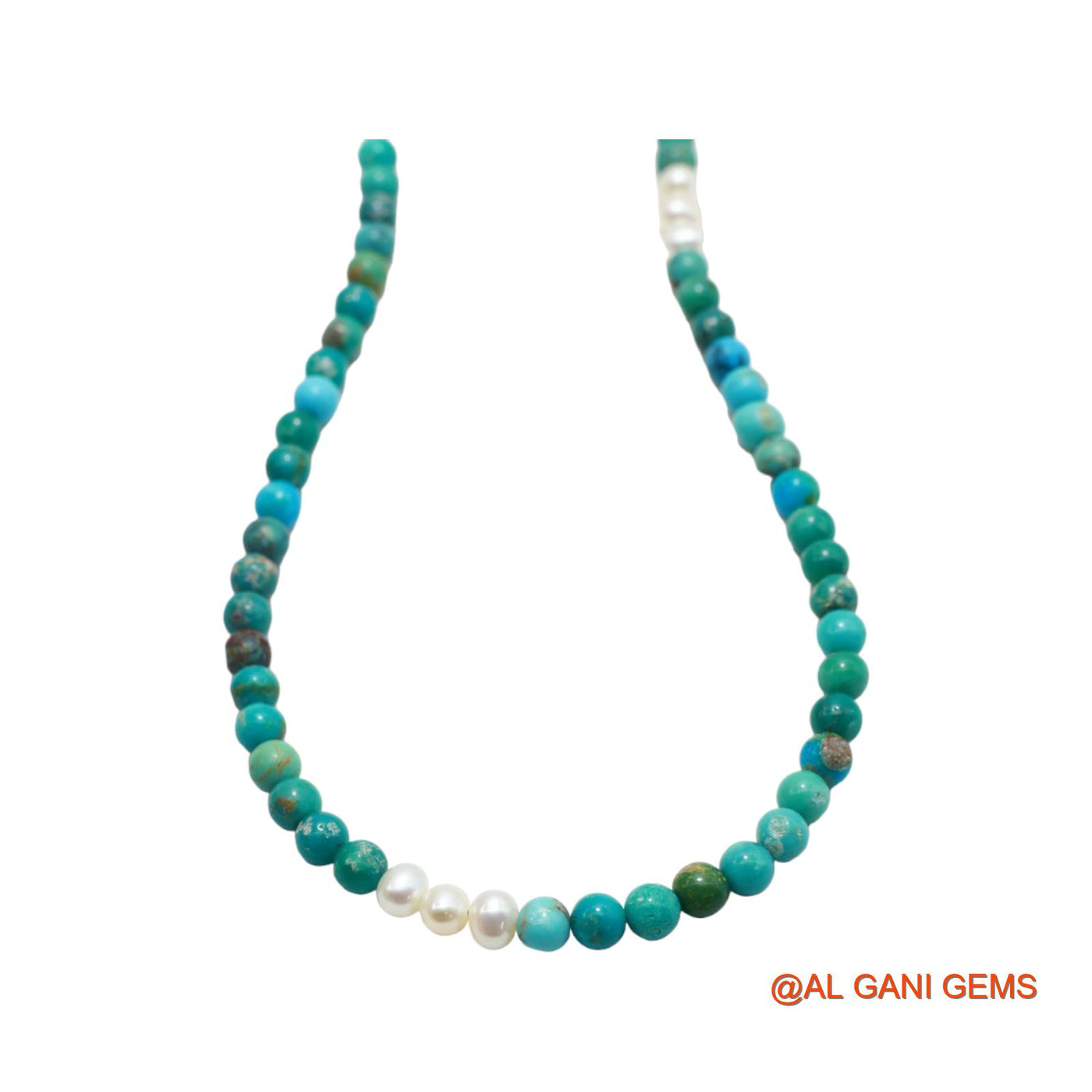 Smooth Sky Blue Turquoise Bead Rondelle Boho December Daughter Necklace BT-28