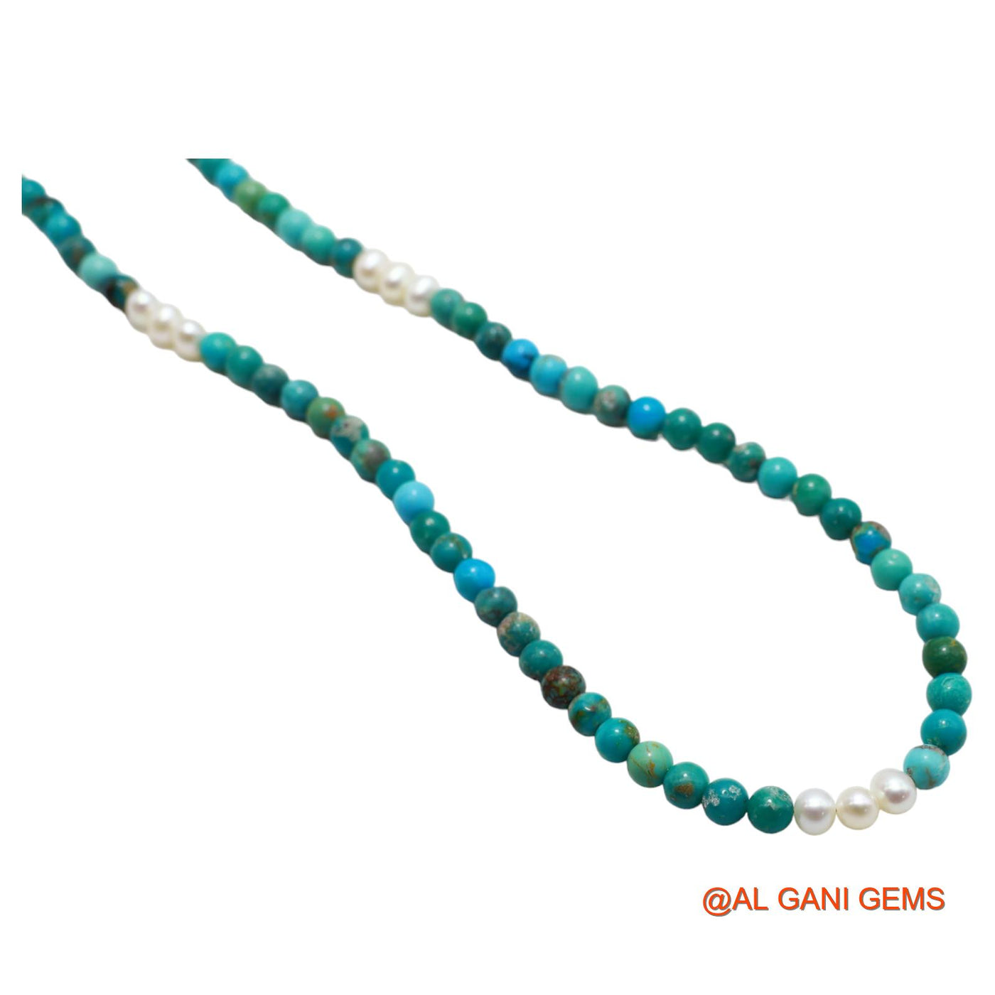 Smooth Sky Blue Turquoise Bead Rondelle Boho December Daughter Necklace BT-28