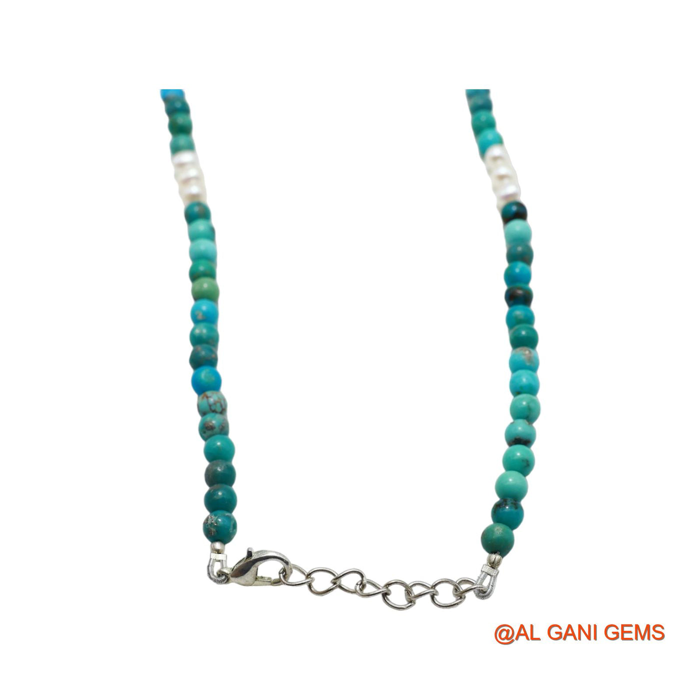 Smooth Sky Blue Turquoise Bead Rondelle Boho December Daughter Necklace BT-28