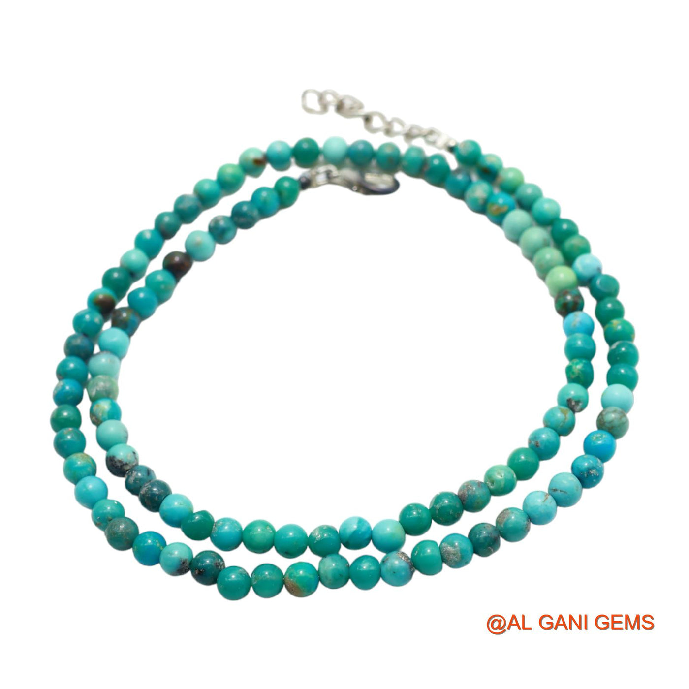 Rondelle Smooth December Turquoise Beads Dainty Celestial Boho Necklace BT-29