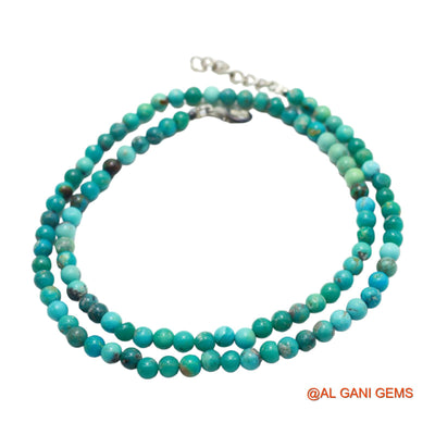 Rondelle Smooth December Turquoise Beads Dainty Celestial Boho Necklace BT-29