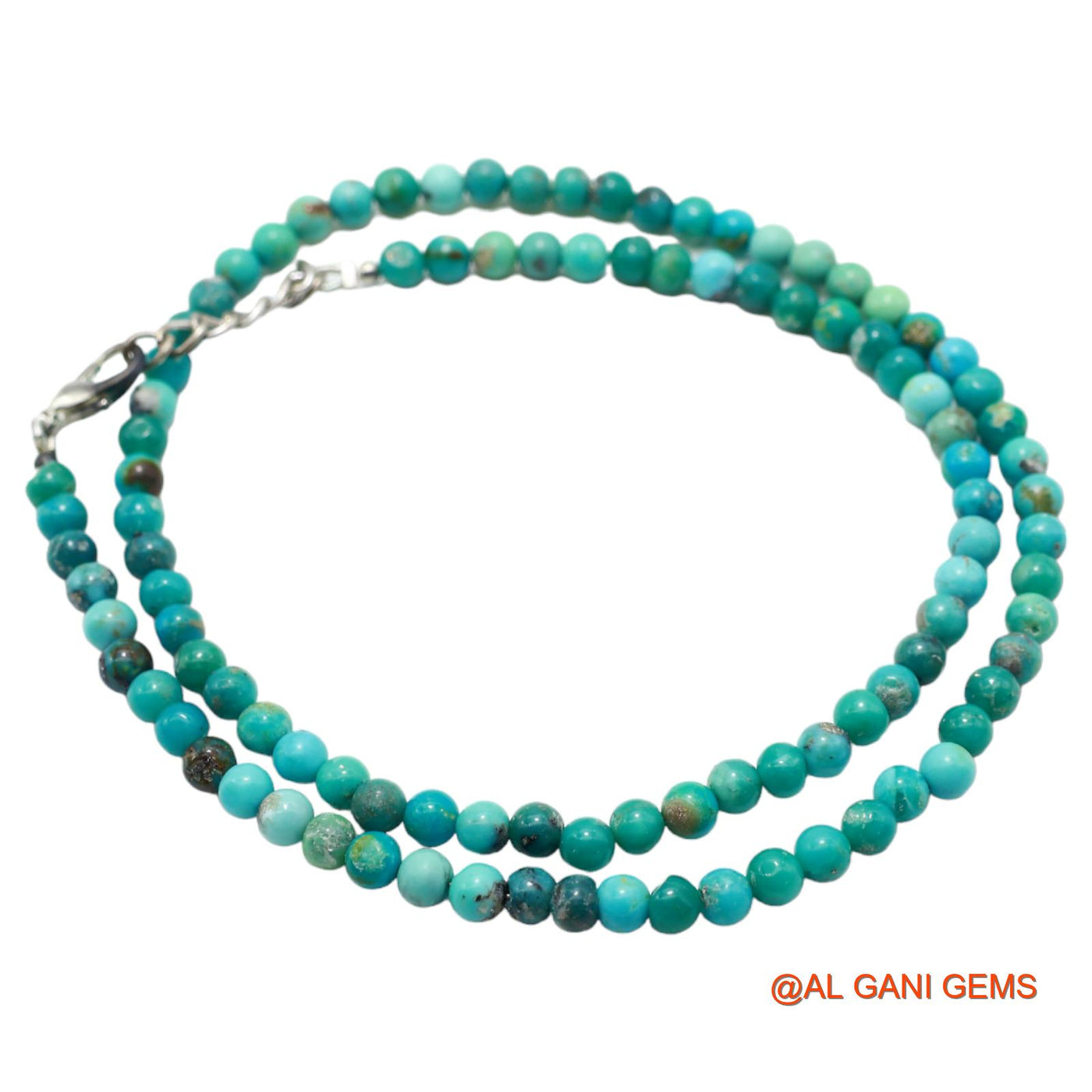 Rondelle Smooth December Turquoise Beads Dainty Celestial Boho Necklace BT-29