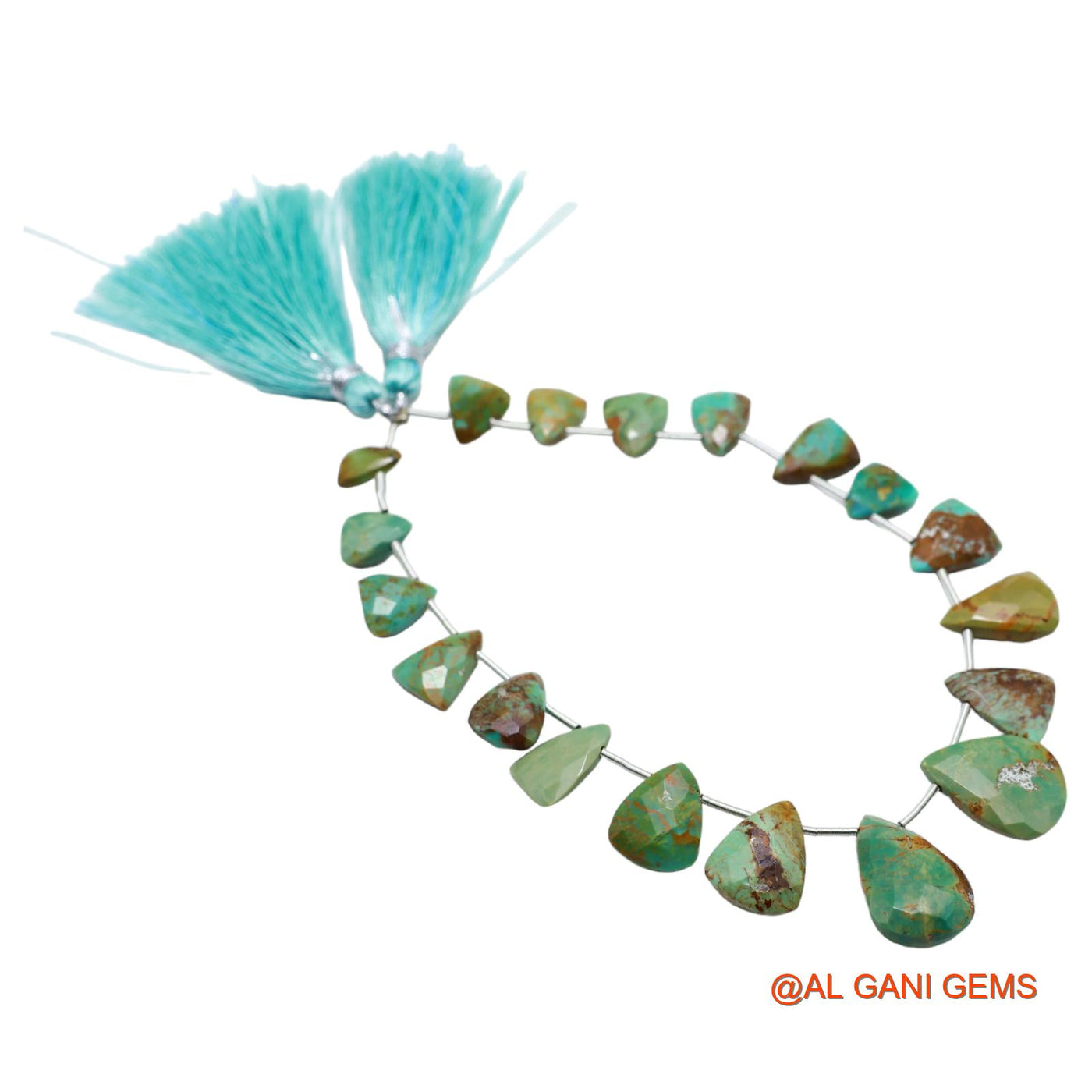 Teardrop Faceted Loose Beads Strand For Jewelry Making 7X8 TO 12X19 MM Natural Sky Blue Turquoise 8" BT-52