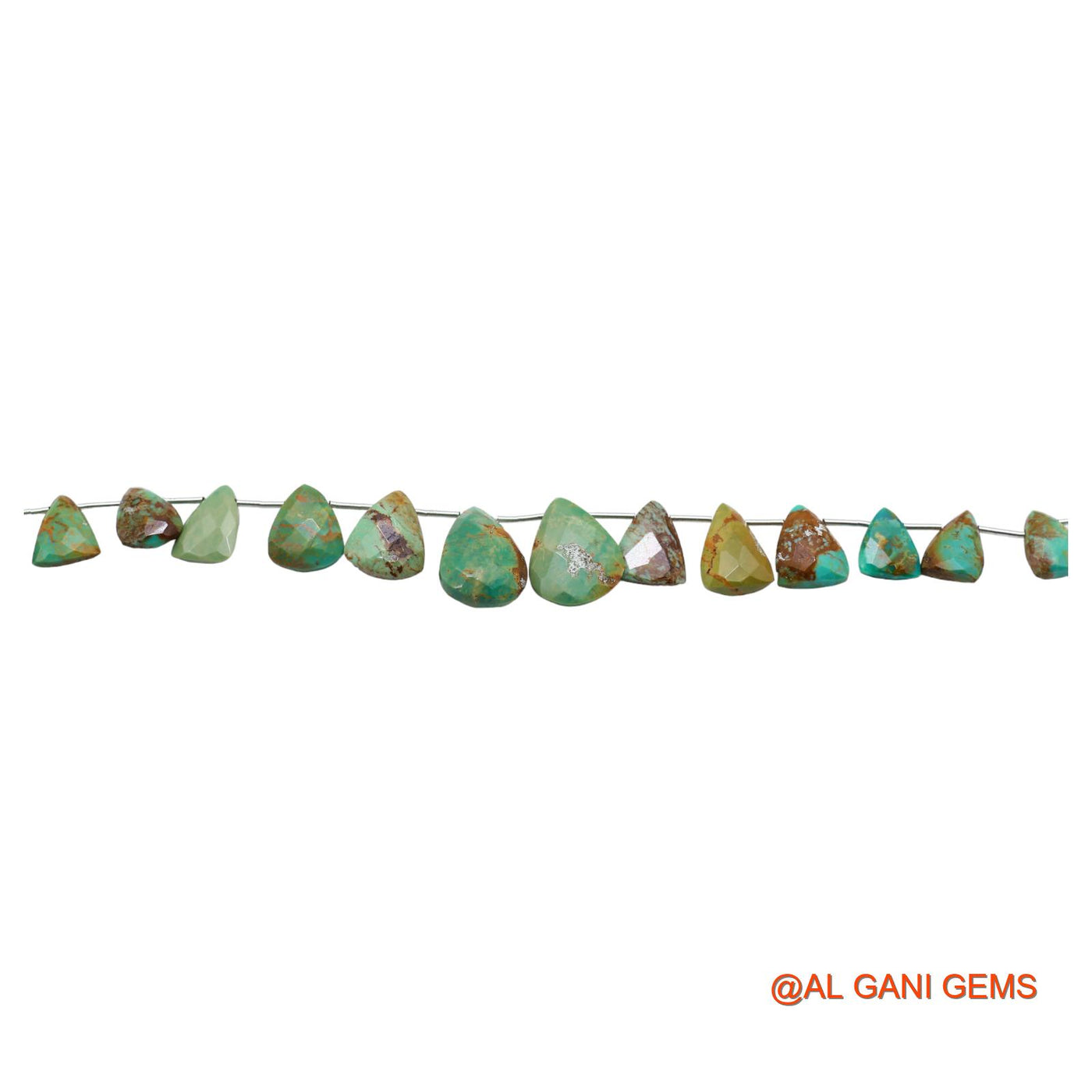 Teardrop Faceted Loose Beads Strand For Jewelry Making 7X8 TO 12X19 MM Natural Sky Blue Turquoise 8" BT-52