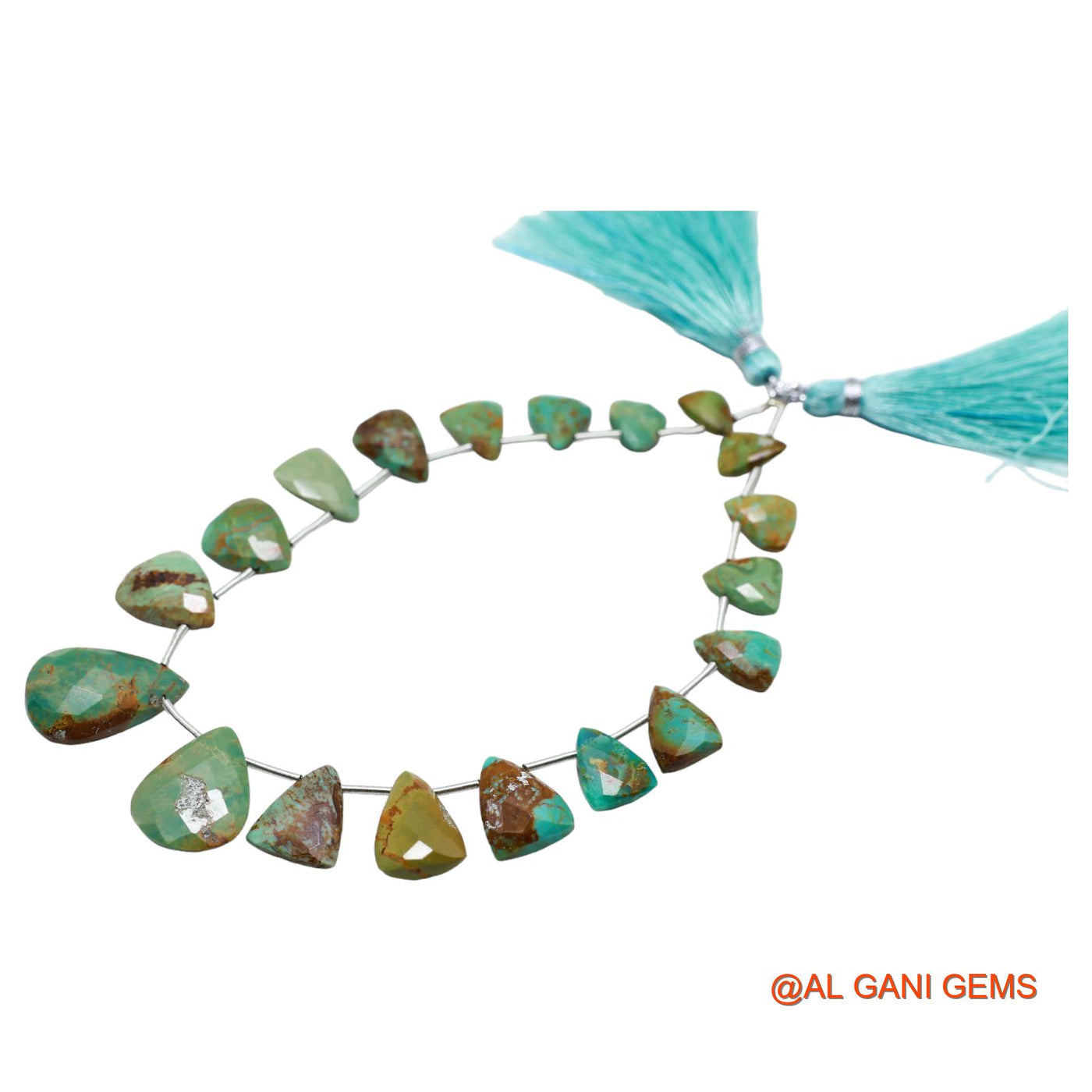 Teardrop Faceted Loose Beads Strand For Jewelry Making 7X8 TO 12X19 MM Natural Sky Blue Turquoise 8" BT-52