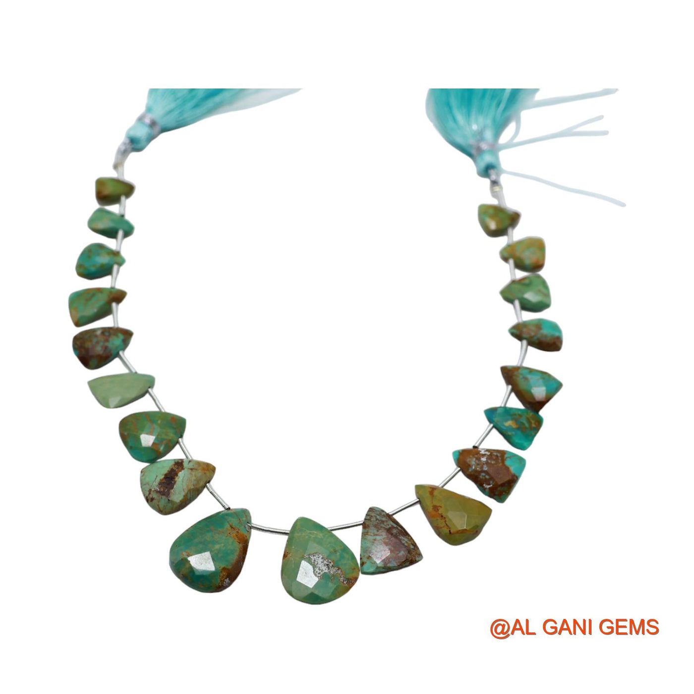 Teardrop Faceted Loose Beads Strand For Jewelry Making 7X8 TO 12X19 MM Natural Sky Blue Turquoise 8" BT-52