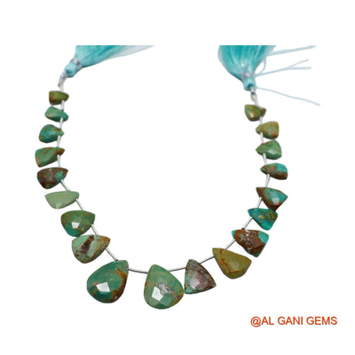 Teardrop Faceted Loose Beads Strand For Jewelry Making 7X8 TO 12X19 MM Natural Sky Blue Turquoise 8" BT-52