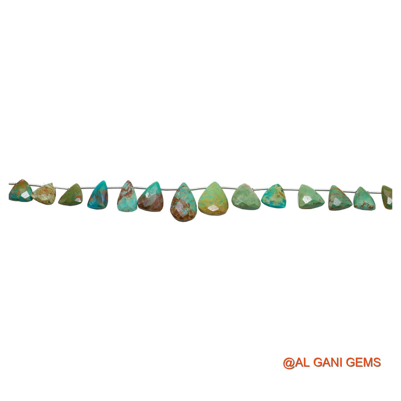 Teardrop Faceted Loose Beads Strand For Jewelry Making 7X8 TO 11X19 MM Natural Sky Blue Turquoise 8" BT-53