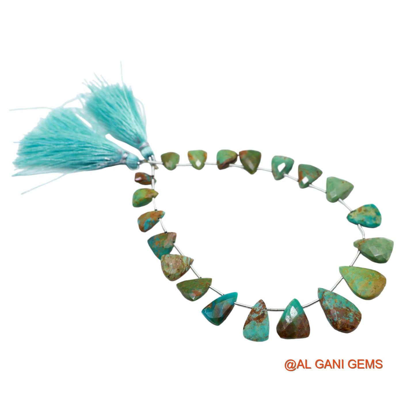Teardrop Faceted Loose Beads Strand For Jewelry Making 7X8 TO 11X19 MM Natural Sky Blue Turquoise 8" BT-53