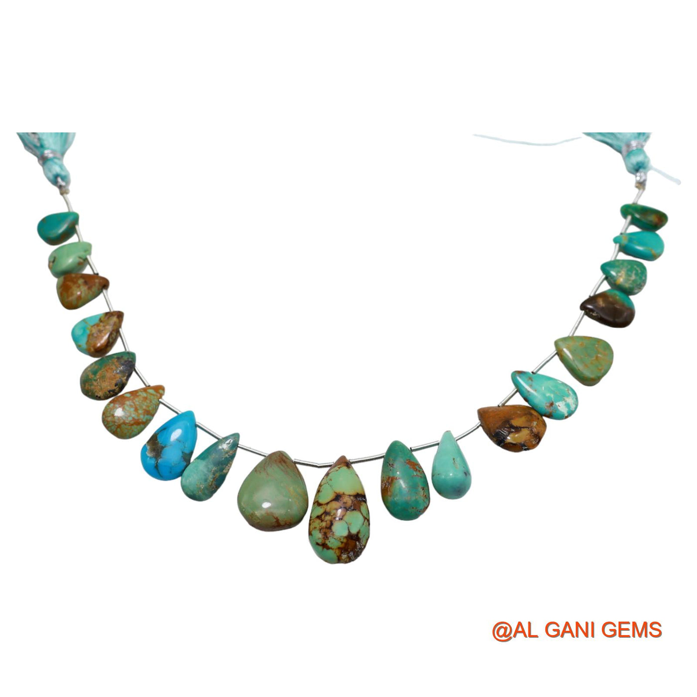 Teardrop Smooth Strands Natural Sky Blue Turquoise 6X9 TO 11X22 MM Loose Beads For Craft 8" BT-55