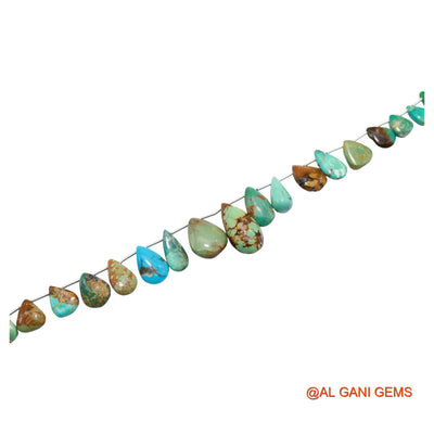 Teardrop Smooth Strands Natural Sky Blue Turquoise 6X9 TO 11X22 MM Loose Beads For Craft 8" BT-55