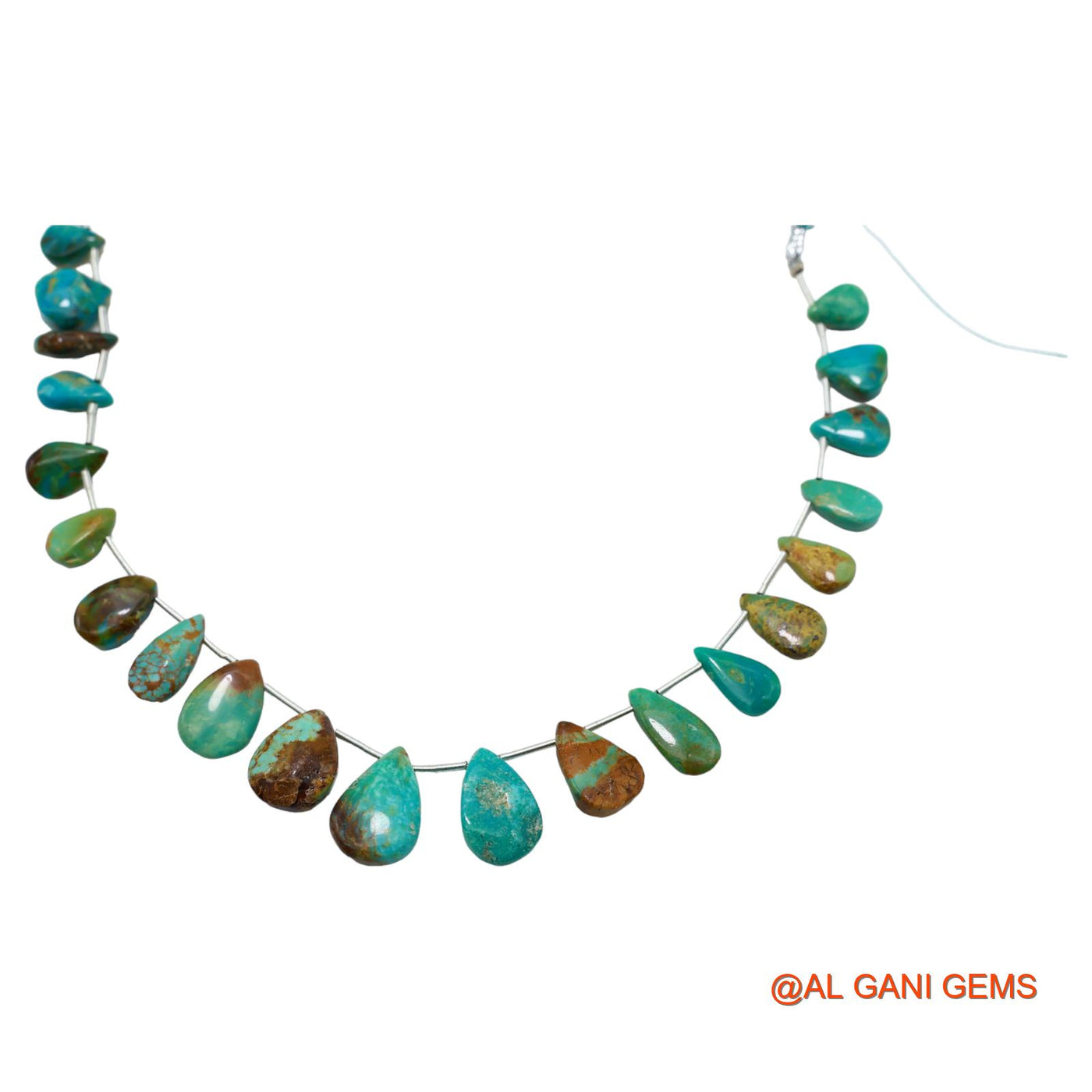 Teardrop Smooth Strands Natural Sky Blue Turquoise 6X9 TO 11X16 MM Loose Beads For Craft 8" BT-56