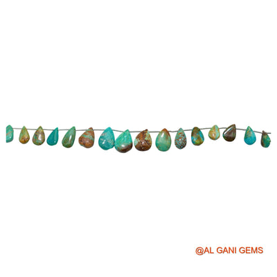 Teardrop Smooth Strands Natural Sky Blue Turquoise 6X9 TO 11X16 MM Loose Beads For Craft 8" BT-56