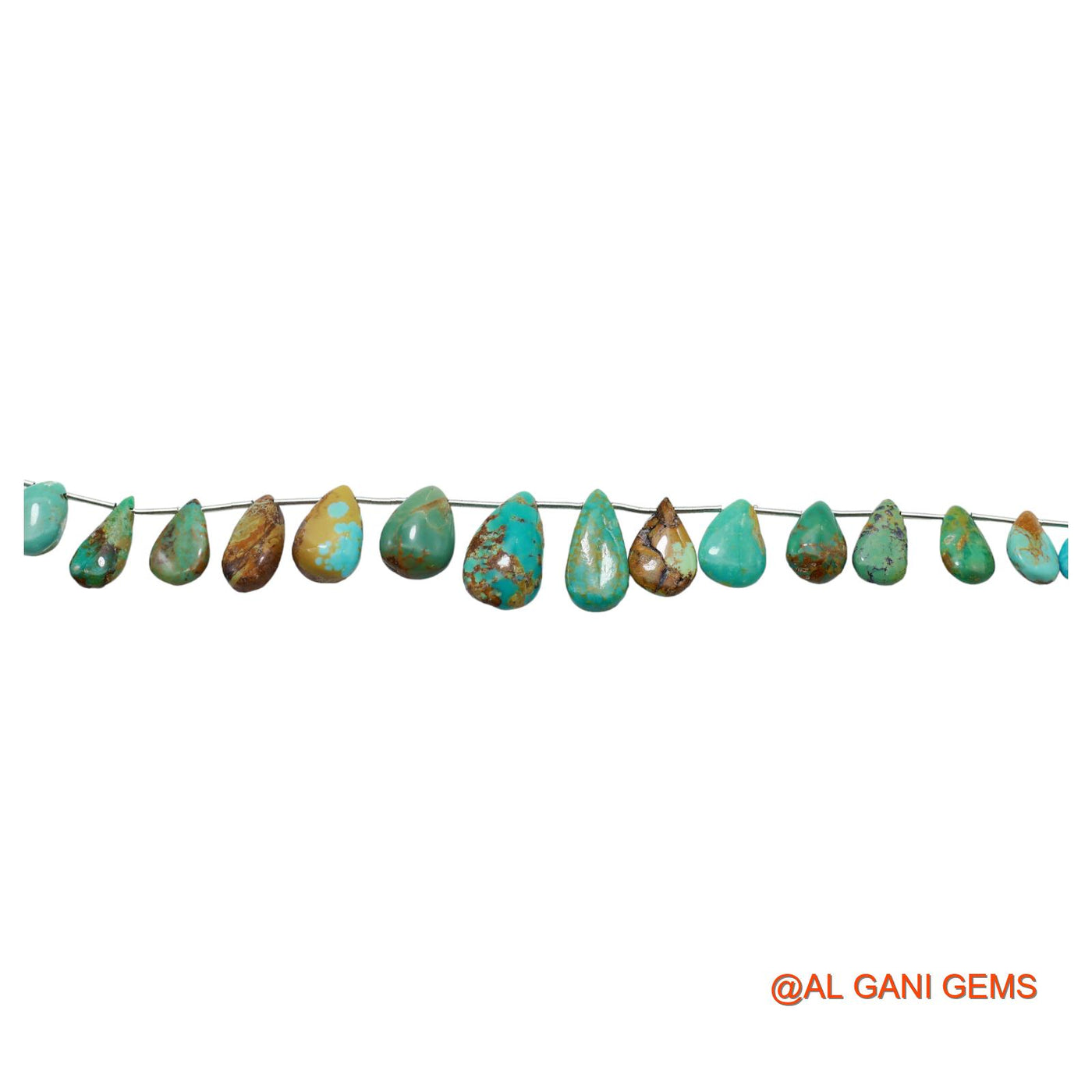 Natural Blue Turquoise Loose Strand 7X9 TO 11X17 MM Teardrop Smooth Beads For Jewelry Craft 8" BT-57