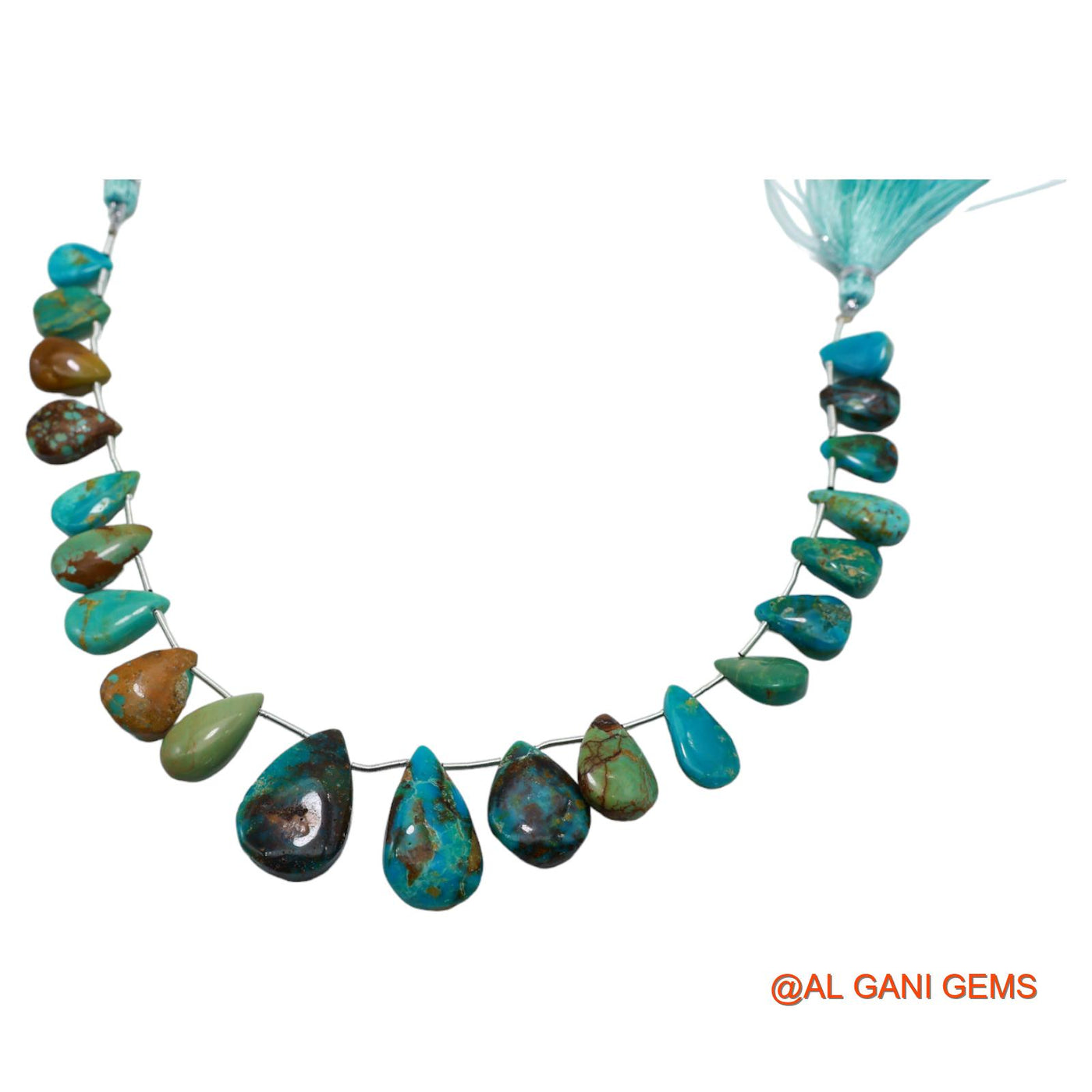 Teardrop Smooth Strands Natural Sky Blue Turquoise 8X10 TO 12X21 MM Loose Beads For Craft 8" BT-58