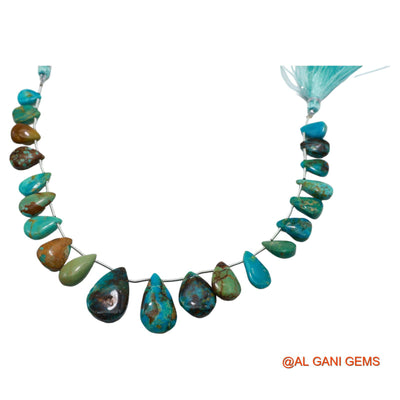 Teardrop Smooth Strands Natural Sky Blue Turquoise 8X10 TO 12X21 MM Loose Beads For Craft 8" BT-58
