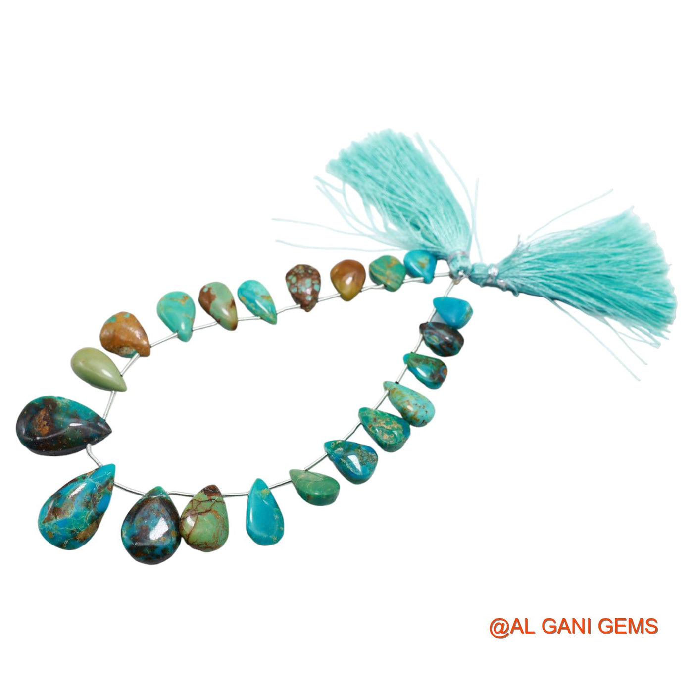 Teardrop Smooth Strands Natural Sky Blue Turquoise 8X10 TO 12X21 MM Loose Beads For Craft 8" BT-58