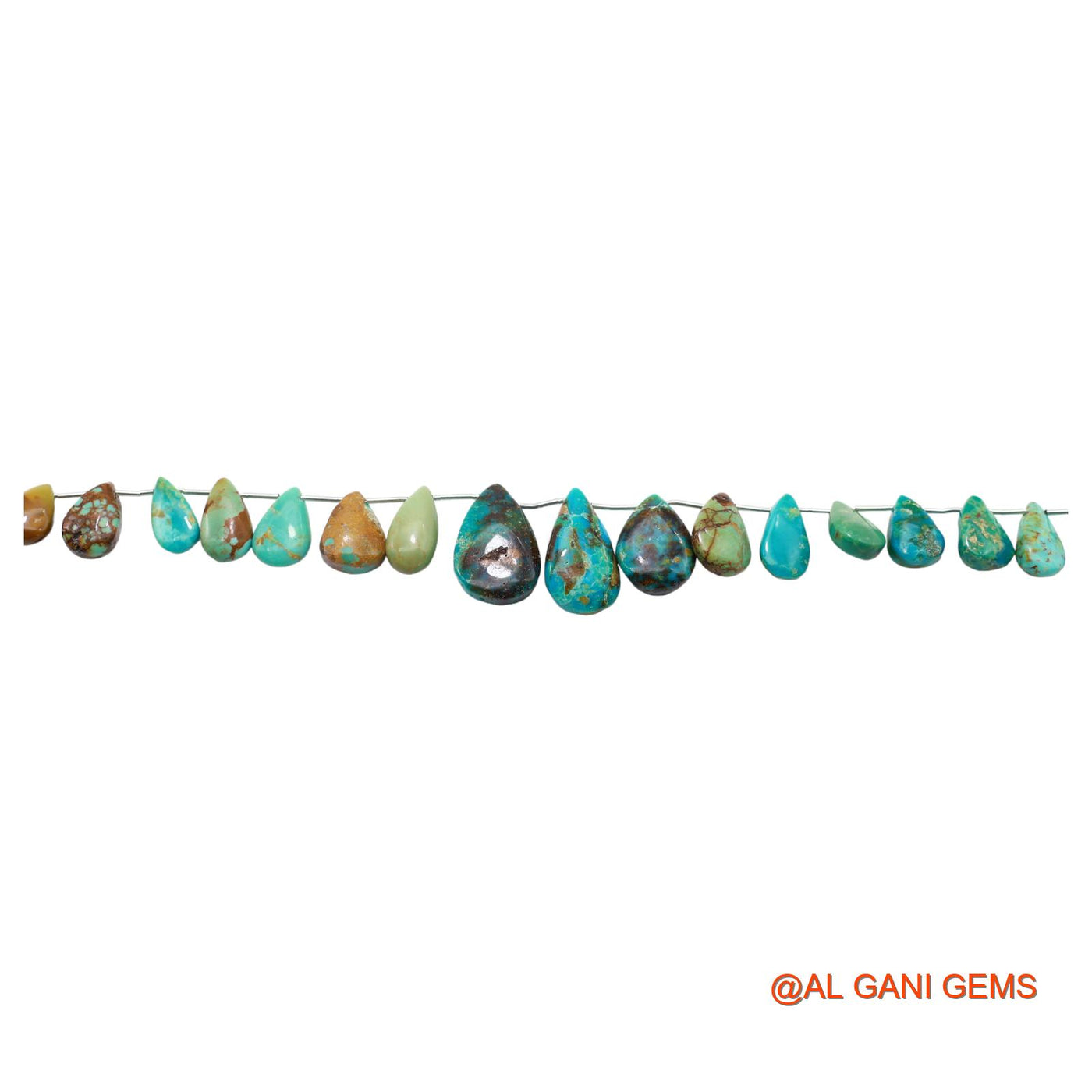 Teardrop Smooth Strands Natural Sky Blue Turquoise 8X10 TO 12X21 MM Loose Beads For Craft 8" BT-58